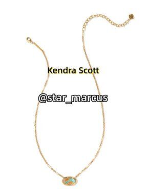 Kendra Scott x Elisa Vintage Gold Etch Frame Short Pendant